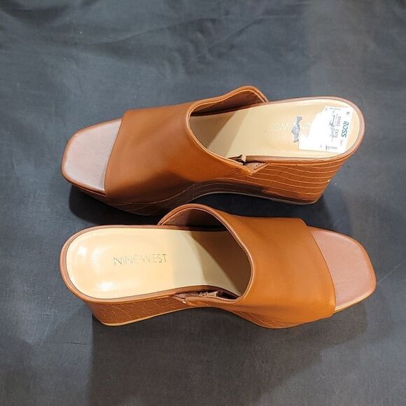 BRAND NEW NINE WEST PEEP TOE SLIPPERS WEDGE PLATFORM SANDAL - Picture 9 of 16